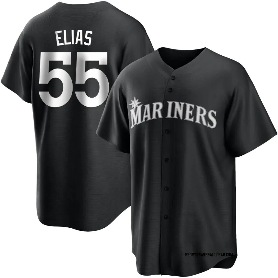 Roenis Elias Men's Seattle Mariners Black/White Replica Jersey