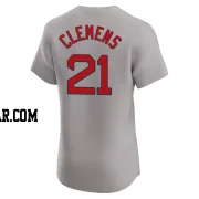Roger Clemens Men's Boston Red Sox Gray Elite Road Jersey
