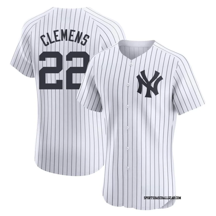 Roger Clemens Men's New York Yankees White Elite Home Jersey