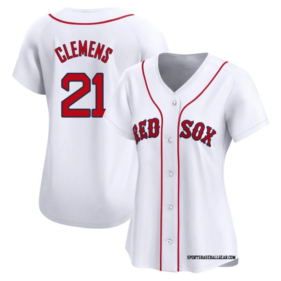 Roger Clemens Women's Boston Red Sox White Limited Home Jersey