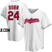 Roger Dorn Men's Cleveland Guardians White Replica Home Jersey