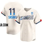 Roki Sasaki Men's Los Angeles Dodgers Cream Limited 2024 City Connect Jersey