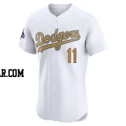 Roki Sasaki Men's Los Angeles Dodgers Gold Elite White 2025 Collection Jersey