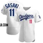 Roki Sasaki Men's Los Angeles Dodgers White Authentic Home Jersey
