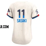 Roki Sasaki Women's Los Angeles Dodgers Cream Limited 2024 City Connect World Series Champions Jersey