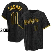 Roki Sasaki Youth Los Angeles Dodgers Black Replica Snake Skin City Jersey
