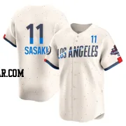 Roki Sasaki Youth Los Angeles Dodgers Cream Limited 2024 City Connect World Series Champions Jersey