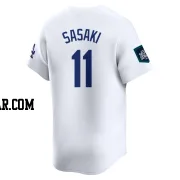 Roki Sasaki Youth Los Angeles Dodgers White Limited 2024 World Tour Seoul Series Home Jersey
