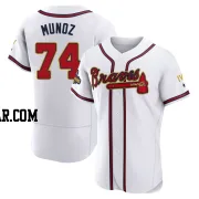 Rolddy Munoz Men's Atlanta Braves Gold Authentic White 2022 Program Jersey