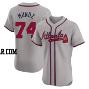 Rolddy Munoz Men's Atlanta Braves Gray Elite Road Jersey