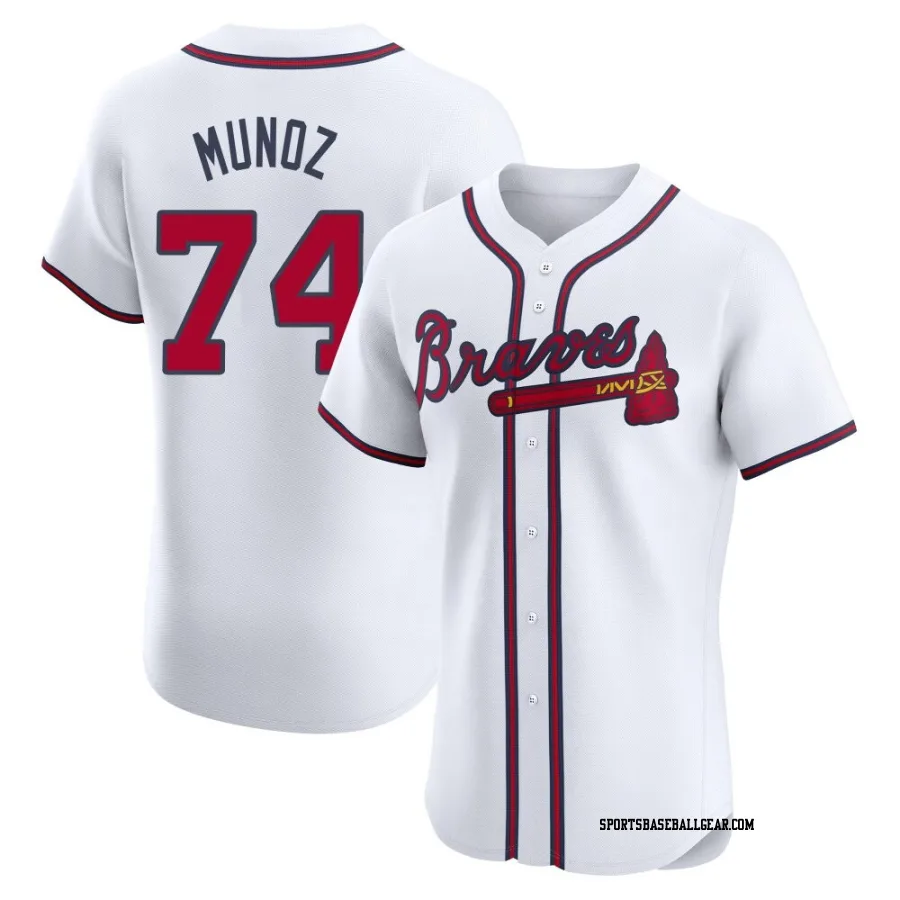 Rolddy Munoz Men's Atlanta Braves White Elite Home Jersey