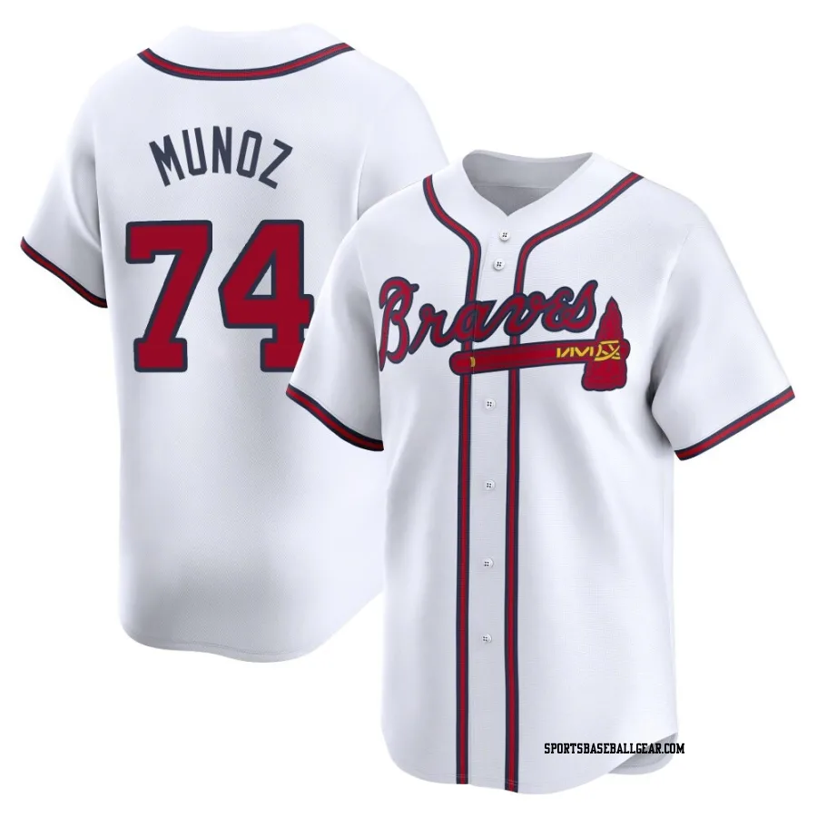 Rolddy Munoz Men's Atlanta Braves White Limited Home Jersey