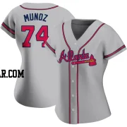 Rolddy Munoz Women's Atlanta Braves Gray Authentic Road Jersey