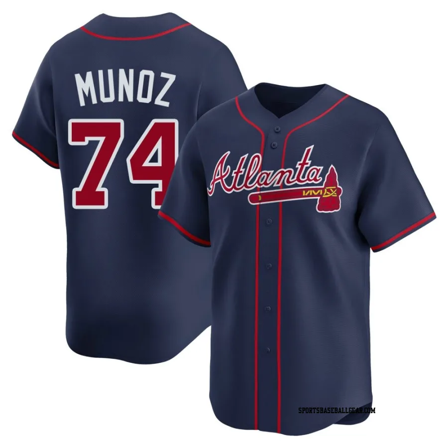 Rolddy Munoz Youth Atlanta Braves Navy Limited Alternate Jersey