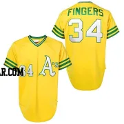 Rollie Fingers Men's Oakland Athletics Gold Replica Throwback Jersey
