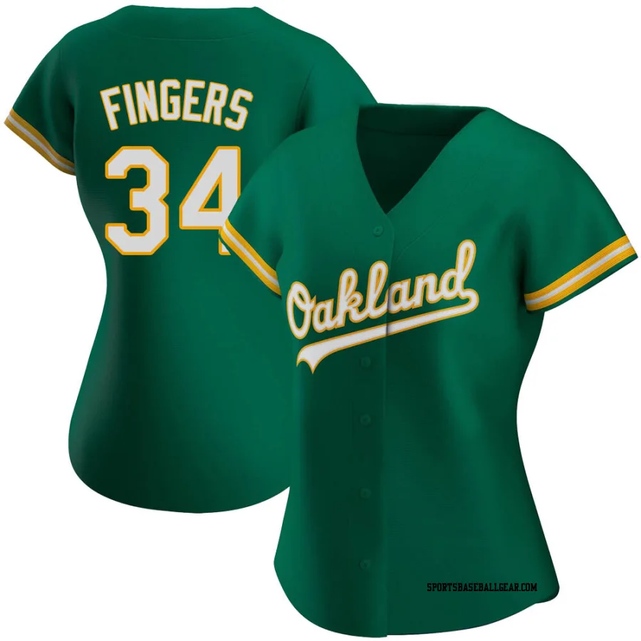 Rollie Fingers Women's Oakland Athletics Green Authentic Kelly Alternate Jersey