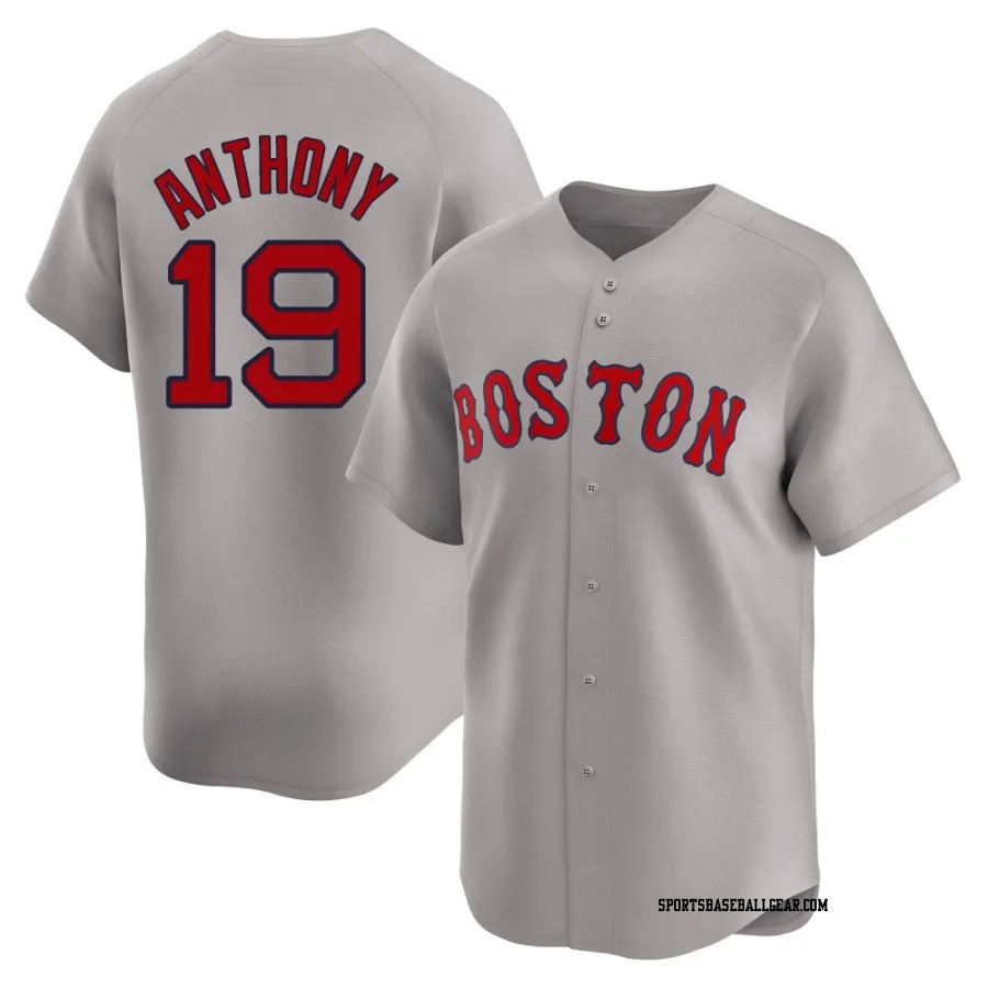 Roman Anthony Men's Boston Red Sox Gray Limited Away Jersey