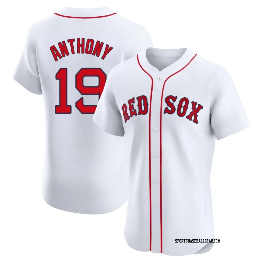 Roman Anthony Men's Boston Red Sox White Elite Home Patch Jersey