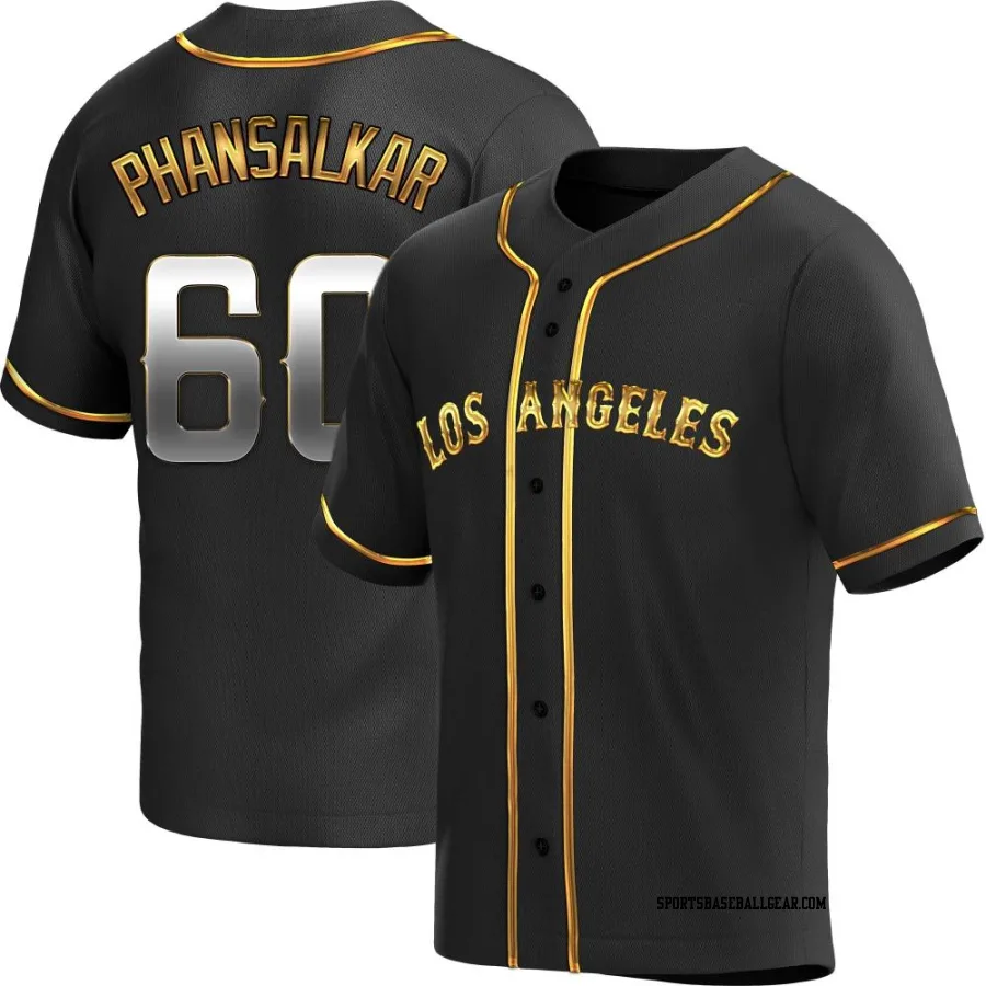 Roman Phansalkar Men's Los Angeles Angels Black Golden Replica Alternate Jersey