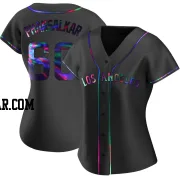 Roman Phansalkar Women's Los Angeles Angels Black Holographic Replica Alternate Jersey