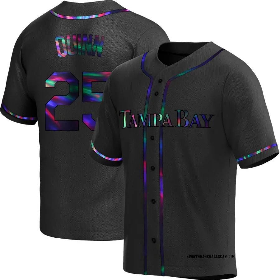 Roman Quinn Men's Tampa Bay Rays Black Holographic Replica Alternate Jersey
