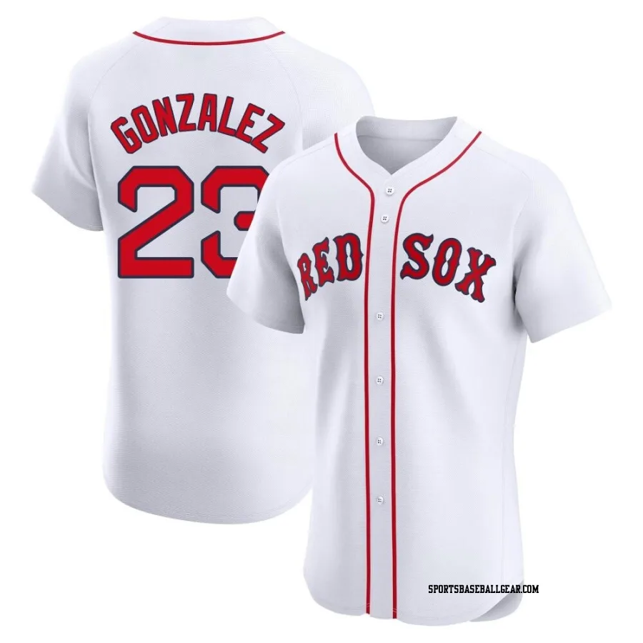 Romy Gonzalez Men's Boston Red Sox White Elite Home Patch Jersey