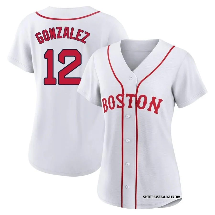 Romy Gonzalez Women's Boston Red Sox White Authentic 2021 Patriots' Day Jersey
