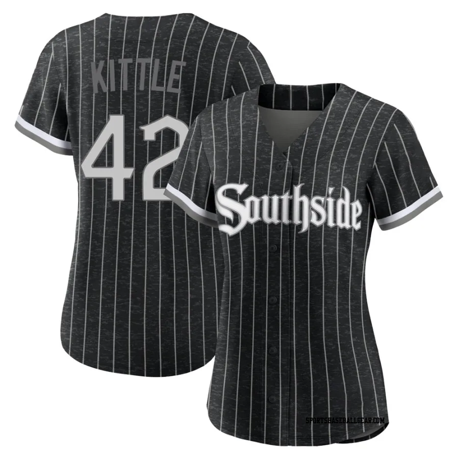 Ron Kittle Women&#039;s Chicago White Sox Black Replica 2021 City Connect Jersey