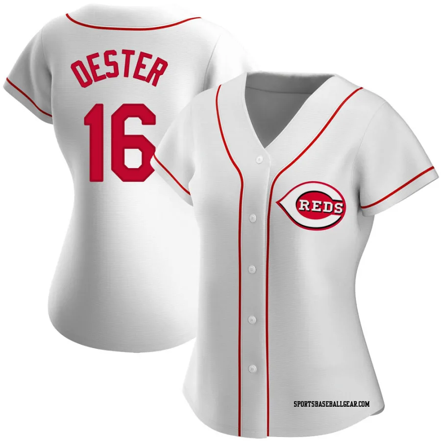 Ron Oester Women's Cincinnati Reds White Authentic Home Jersey