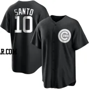Ron Santo Men's Chicago Cubs Black/White Replica Jersey