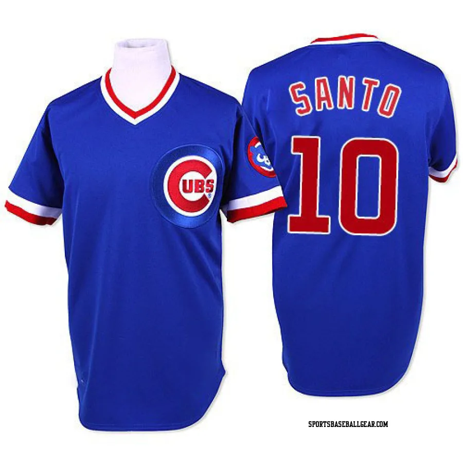 Ron Santo Men's Chicago Cubs Blue Authentic Throwback Jersey