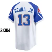 Ronald Acuna Jr. Men's Atlanta Braves White Limited Throwback Cooperstown Collection Jersey