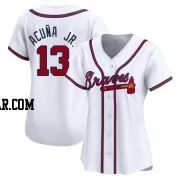Ronald Acuna Jr. Women's Atlanta Braves White Limited Home Jersey