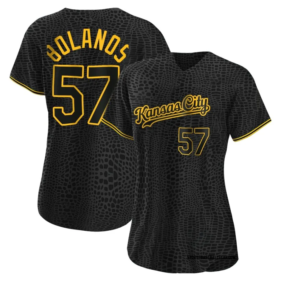 Ronald Bolanos Women's Kansas City Royals Black Replica Snake Skin City Jersey