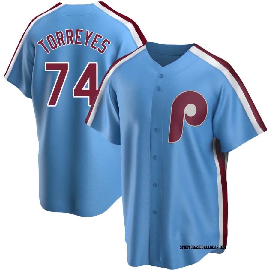 Ronald Torreyes Men's Philadelphia Phillies Light Blue Replica Road Cooperstown Collection Jersey