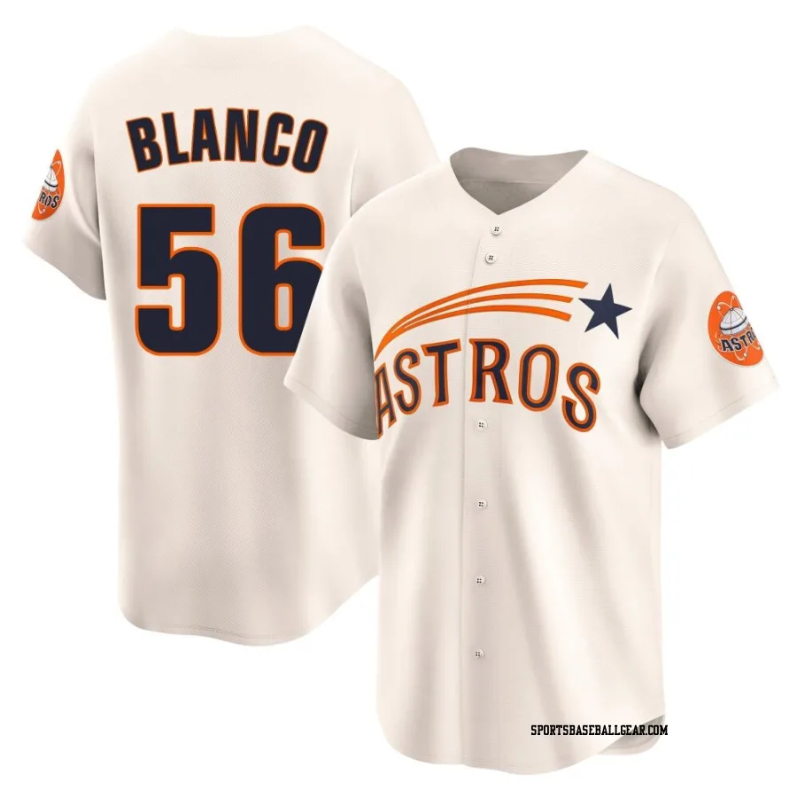 Ronel Blanco Men's Houston Astros Cream Limited Throwback Cooperstown Collection Jersey