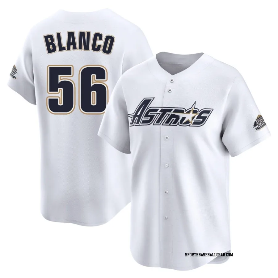 Ronel Blanco Men's Houston Astros White Limited Throwback Cooperstown Collection Jersey