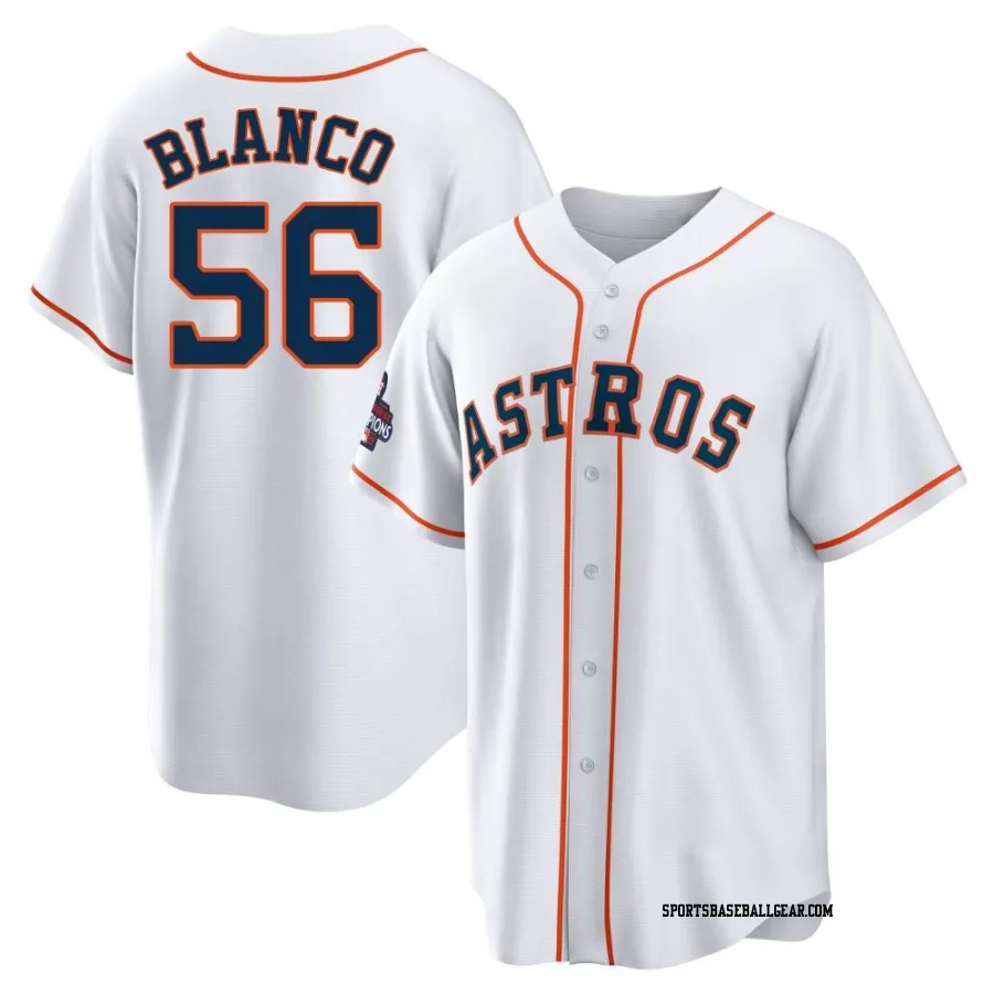 Ronel Blanco Men's Houston Astros White Replica 2022 World Series Champions Home Jersey