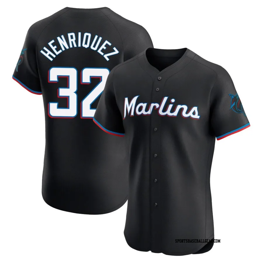 Ronny Henriquez Men's Miami Marlins Black Elite Alternate Vapor Premier Jersey