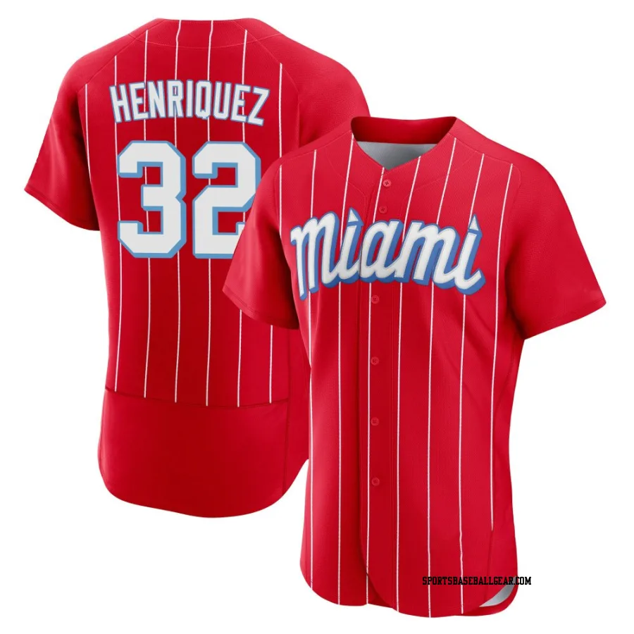 Ronny Henriquez Men's Miami Marlins Red Authentic 2021 City Connect Jersey