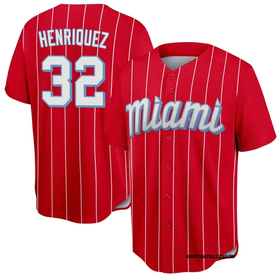 Ronny Henriquez Men's Miami Marlins Red Replica 2021 City Connect Jersey