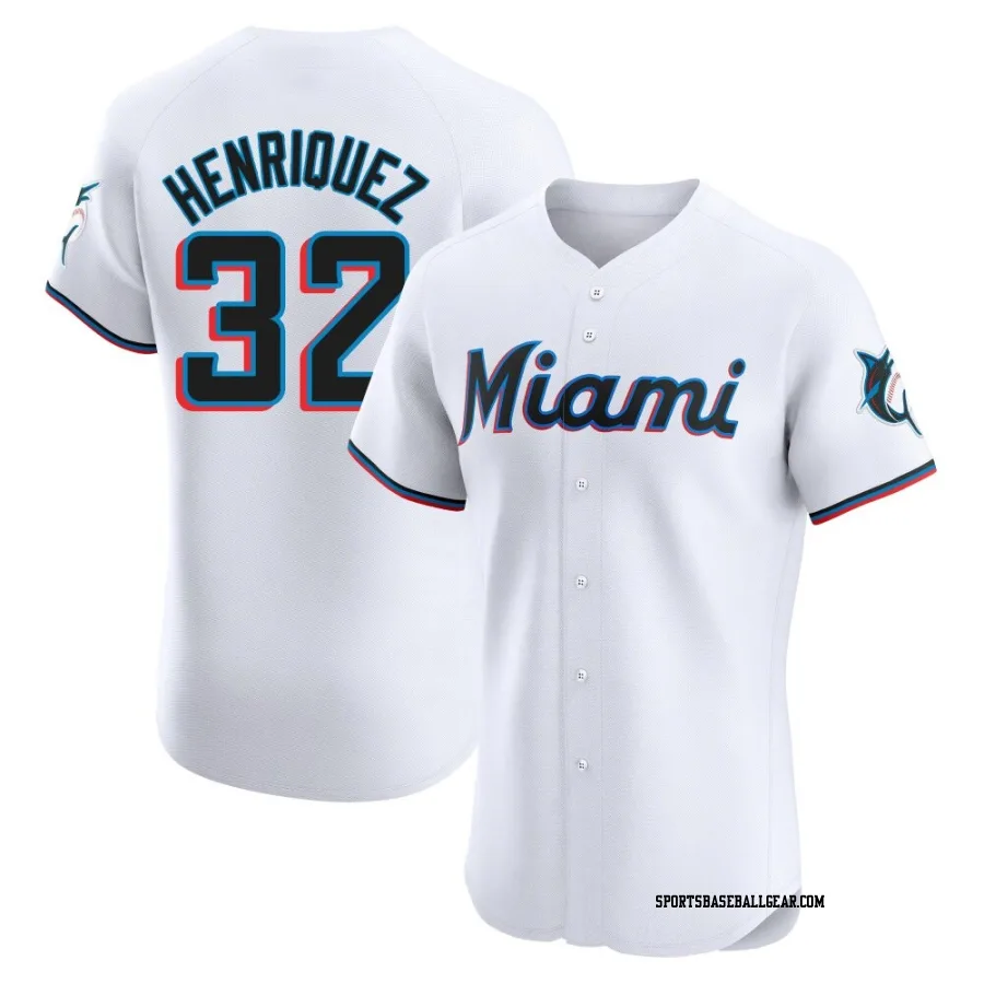 Ronny Henriquez Men's Miami Marlins White Elite Home Jersey