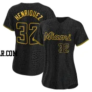 Ronny Henriquez Women's Miami Marlins Black Replica Snake Skin City Jersey