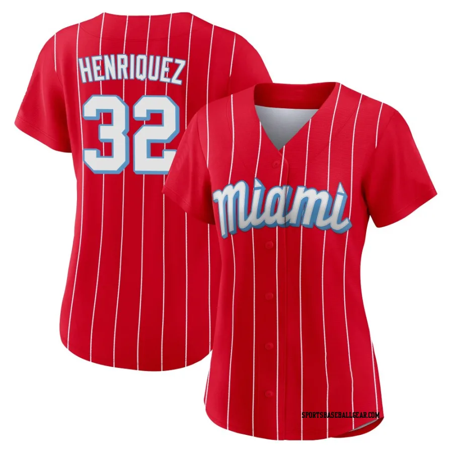Ronny Henriquez Women's Miami Marlins Red Authentic 2021 City Connect Jersey