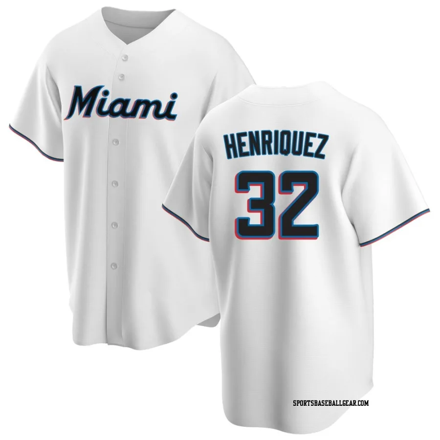 Ronny Henriquez Youth Miami Marlins White Replica Home Jersey