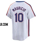 Ronny Mauricio Men's New York Mets White Limited Cooperstown Collection Jersey