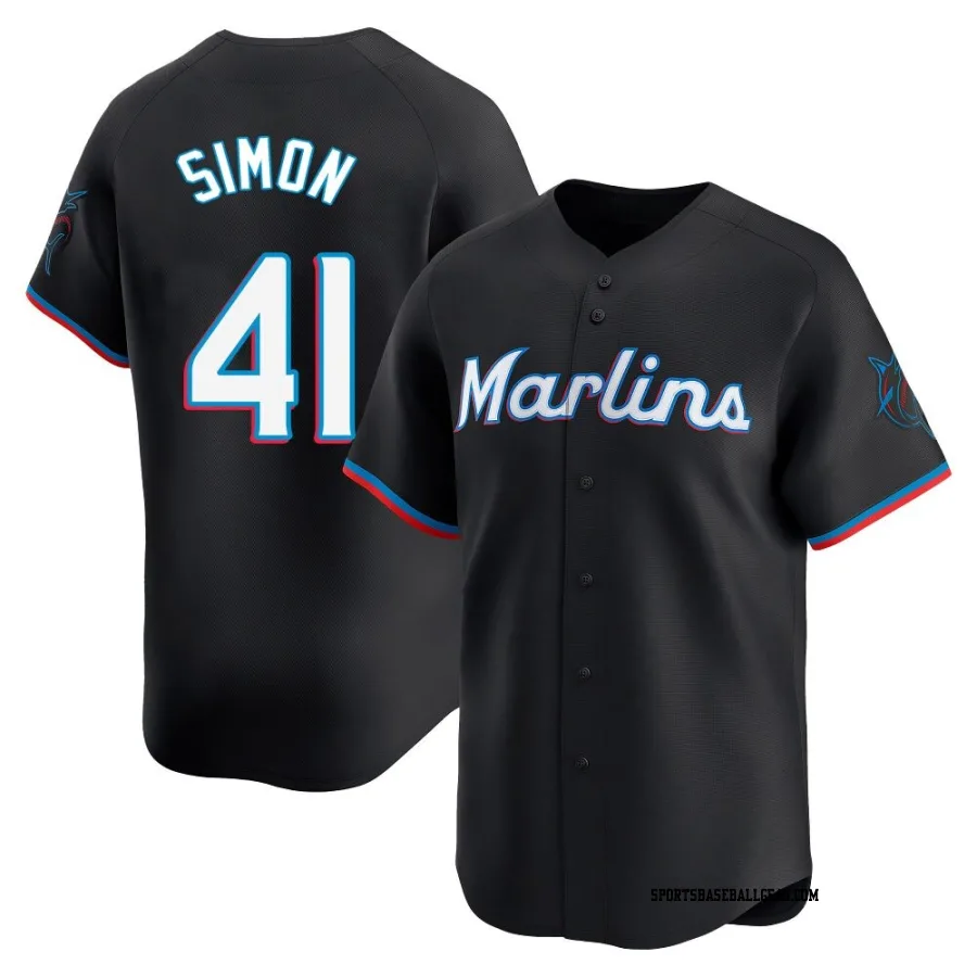Ronny Simon Men's Miami Marlins Black Limited Alternate Jersey