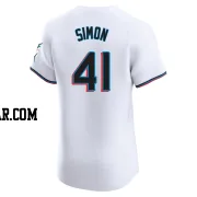 Ronny Simon Men's Miami Marlins White Elite Home Jersey