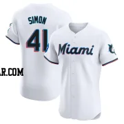 Ronny Simon Men's Miami Marlins White Elite Home Patch Jersey