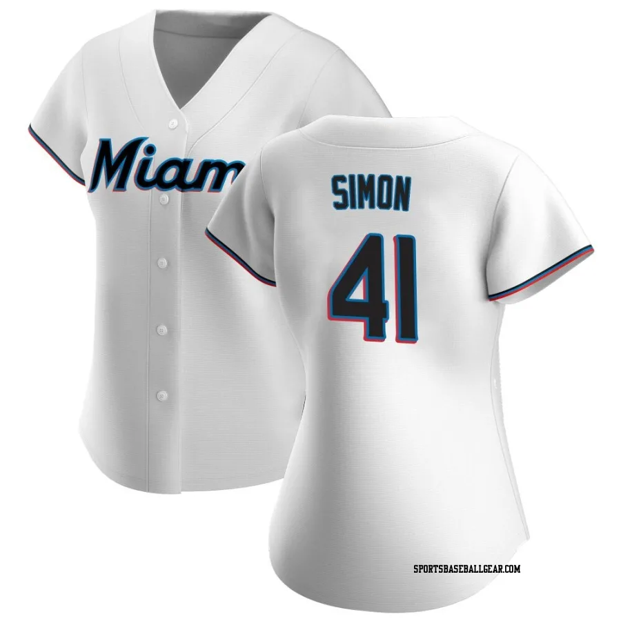 Ronny Simon Women's Miami Marlins White Authentic Home Jersey